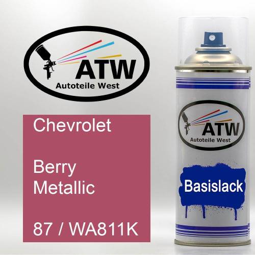 Chevrolet, Berry Metallic, 87 / WA811K: 400ml Sprühdose, von ATW Autoteile West.